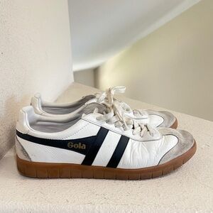 Gola Classics Harrier‎ Leather Low Retro Mens Sneakers In White Gray Size 11